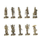 ARTVARKO Fine Brass Dashavtar Lord Vishnu Ten Incarnations Avatar Set Dashavatara Murti Light Weight 2.5 Inch