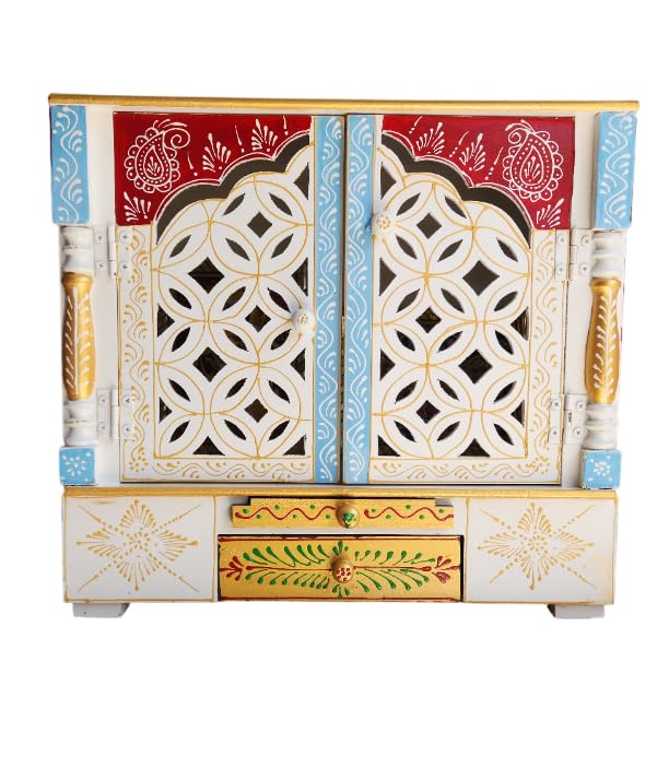 Kamdhenu art and craft Wooden Temple/Home Temple/Pooja Mandir/Pooja Mandap/Temple, 40 cm, 18 cm