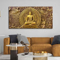 VIBECRAFTS Canvas Paintings for Living Room Drawing Room Canvas Wall Painting of Gautam Buddha for Homedecore|Office|Gift|Livingroom|Bedroom(PTVCH_2398NN)(48 x 24 Inches)