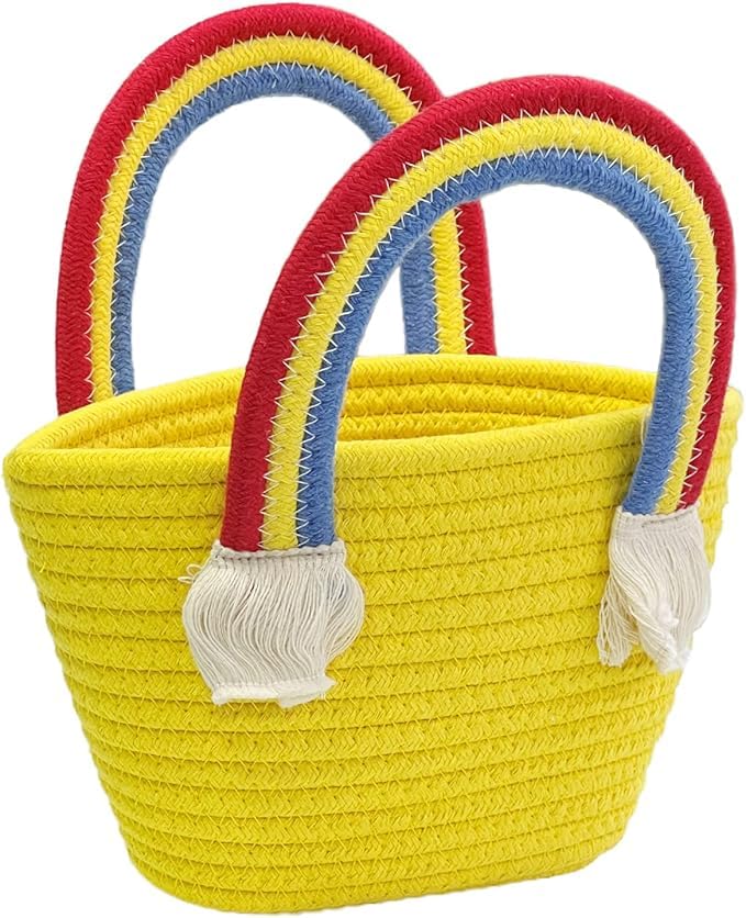 BEAUTIFUL HOMMIES Attractive Hand Bag | large Tote Bag | Summer Bag | Bucket Bag | Basket Bag | Bamboo Tote | Beach Bags for Women | Boho Bag| jute Bag | Handmade Bag|Sling Bag (Yellow)