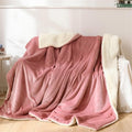 Goyal's Ultra Soft Flannel Sherpa Blanket for AC Room, Mild & Heavy Winter Use | Single Bed Reversible Plush 500GSM Blanket 55 x 90 Inches | Thick Warm Cozy Dual Layer Microfibre Throw - Onion Pink Kafalo