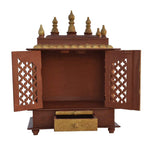 Jodhpur Handicrafts Wood Temple with Light (Multi_11.8 Inch X 17.7 Inch X 23.6 Inch)