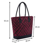 earthsave Handbag For Women | Canvas Tote Bag With Zip | Handbag For Office & College | Printed Canvas Travel Bags | Vegan Bag, Blue