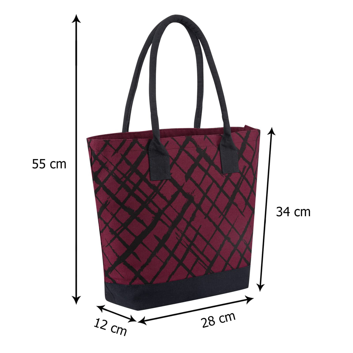 earthsave Handbag For Women | Canvas Tote Bag With Zip | Handbag For Office & College | Printed Canvas Travel Bags | Vegan Bag, Blue