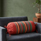 SAJAVAT HOME Hand-Knitted Bolster Cover | Red Decorative Side Pillow Cover for Sofa, Bed & Diwan | Soft Cylindrical Round Pillowcase with Tie Closure | 32x15 Inches Pack of 1
