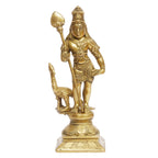 ARTVARKO Brass Lord Murugan Kartikeya Murugana Karthikeya Standing Swaminatha Skanda SwamiJi Subramanya Murti Statue Idol for Puja Vastu Home Office Height 10 Inches.