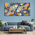 VIBECRAFTS Canvas Paintings for Living Room Drawing Room Madhubani Art Canvas Wall Painting Fitted With Wooden Frame for Home | Office | Gift (PTVCH_2405)