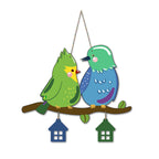 Artvibes Cute Pair of Birds Decorative MDF Wooden Wall Art for Home | Handcrafted Art | Decoration Wall Hanging Items | Trendy Decor | Wall Art Print | Paintings For Wall | Unique Gift (WH_9121N)