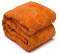 HEMAKAS CLOTHINGS Mink Floral Embossed Super Soft AC Bed Velvet for Winter Blanket (Gold, Single) Kafalo