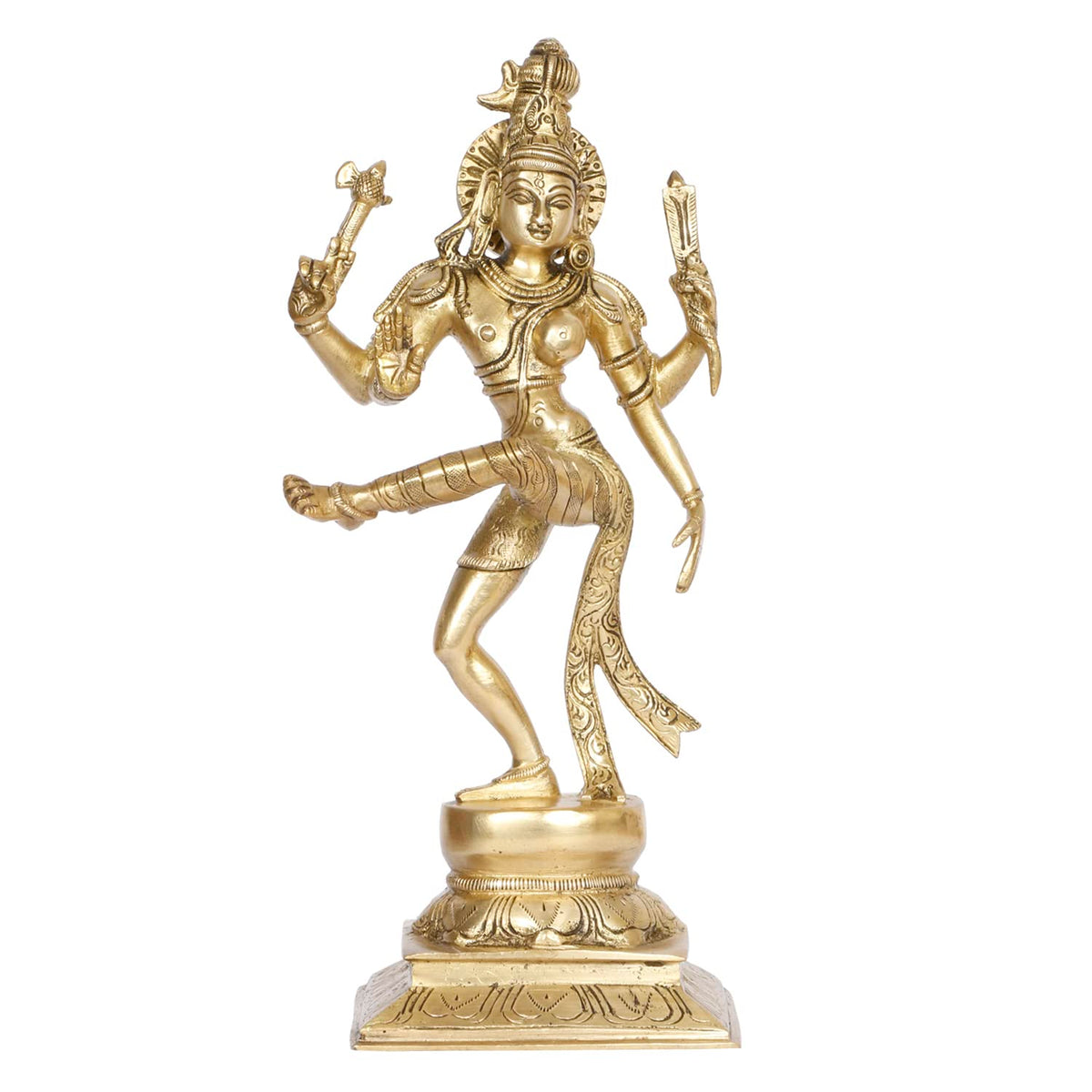 ARTVARKO Brass Ardhanarishvara Ardhnarishwar Statue (Half Shiva & Parvati) Ardhnari Shiv Parvati Double Avatar 12.5 Inches