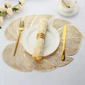 Table Placemats Elegant Light Golden Color with Stunning 3D Embossed Design | Durable, Waterproof & Stylish Dining Decor(TABLEMAT Banana Leaf Shape -PO4) Kafalo