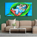 VIBECRAFTS Canvas Paintings for Living Room Drawing Room Little Krishna Canvas Wall Painting Fitted With Wooden Frame For Home | Office | Living Room | Gifts (PTVCH_2526)