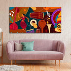 VIBECRAFTS Canvas Paintings for Living Room Drawing Room Dance & Music Instruments Canvas Wall Painting for Homedecore|Office|Gift|Livingroom|Bedroom(PTVCH_2399N)(48 x 24 Inches)