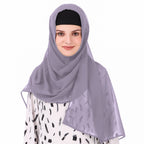 MyBatua Long Hijab in Breathable Soft Georgette large Head Wrap, Wholesale Price, 1pc Scarf HJ-020 (100x225 cm, Pale Purple)