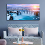 VIBECRAFTS Homcraft Canvas Paintings for Living Room Drawing Room Amazing afoss Waterfall in Winter Premium Canvas Wall Painting for Home|Office|Gift(PTVCH_2360N)