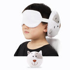 Nil Madhav Enterprise 2-in-1 Travel Pillow and Eye Mask Set, Memory Foam Neck Support, Lightweight Portable Design, Cute Animal Plush Soft Eye Mask Blindfold for Sleeping, Nights and Travel