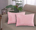 RD TREND® Corduroy Cushion Cover Set of 2, Striped Double Sided Decorative Throw Pillowcases for Sofa, Bed & Living Room Rectangular Long Cushion Covers 18x28 inches | Peach