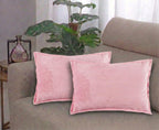 RD TREND® Corduroy Cushion Cover Set of 2, Striped Double Sided Decorative Throw Pillowcases for Sofa, Bed & Living Room Rectangular Long Cushion Covers 18x28 inches | Peach