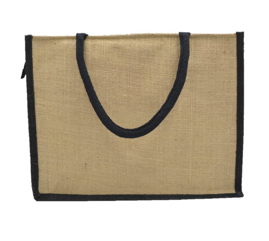 JUTEKA Printed Jute Bag for Lunch, Office, Grocery, Picnic, Tiffin, Shopping Hand Bag with padded cotton handles…