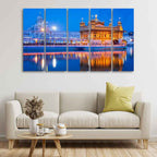 VIBECRAFTS Gurdwara Sri Harmandir Sahib Golden Temple Five Pieces Wall Painting For Home|Office|Living Room|Gift (PTVC5Pcs4_8578)