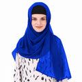 MyBatua Long Hijab in Breathable Soft Georgette large Head Wrap, Wholesale Price, 1pc Scarf HJ-020 (50x180 cm, Royal Blue)