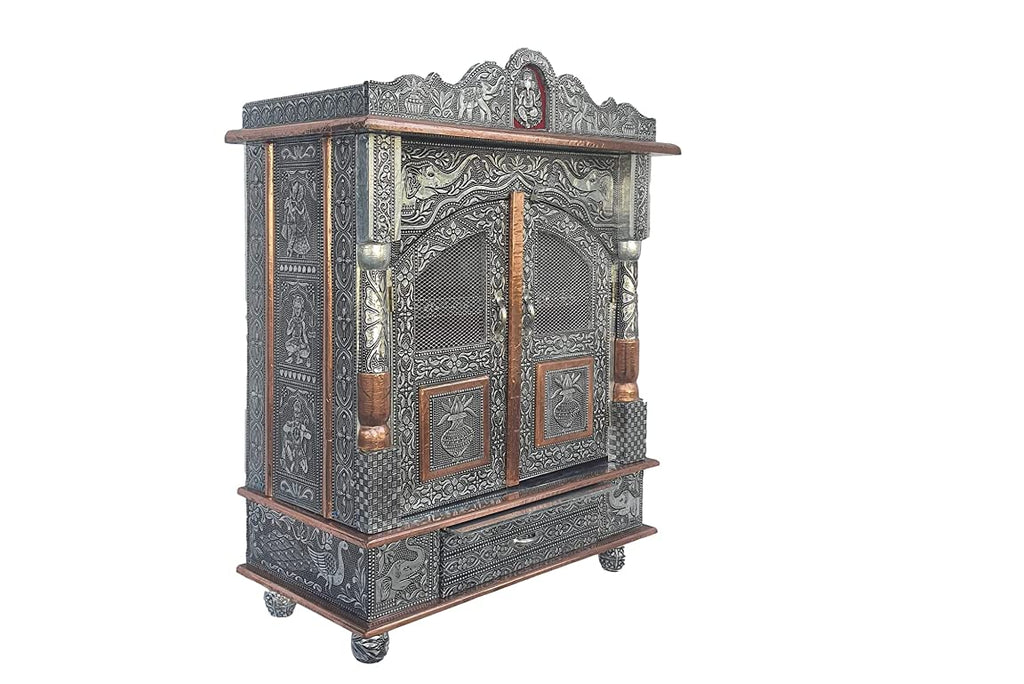 Handicrafts Aluminum Copper Home Temple/Pooja Mandir for Home/god Stand for Home/Pooja Stand/mandir 9x15 inches