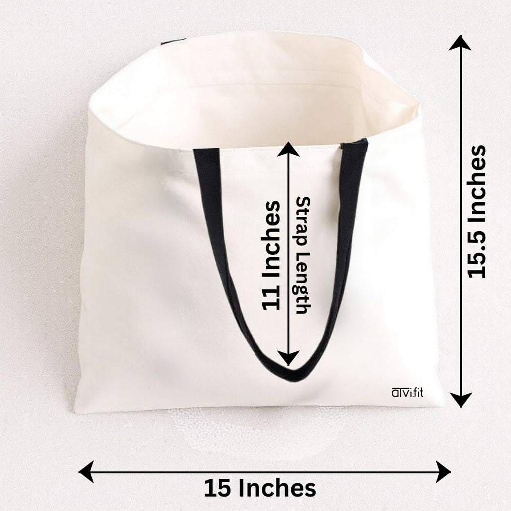 ATVI.FIT Trendy Cotton Close Zip Tote Bags for Women Designs - 15.5x15 - Perfect for College, Office, Yoga, and Everyday Use (Shine your light)