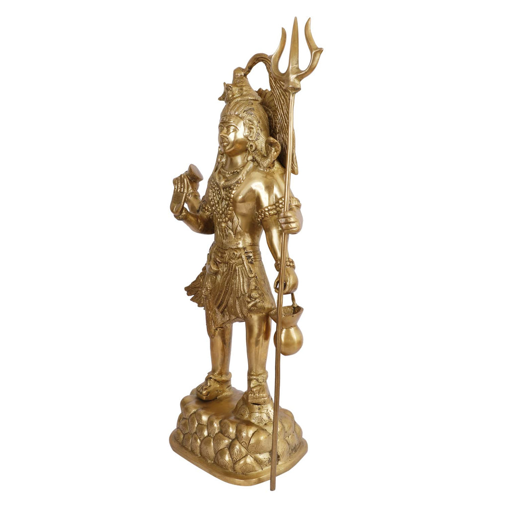 SVARUP Big Brass Shiv Shankar Bhagwan Shiva Murti for Puja Decor Gift Height 23 Inches