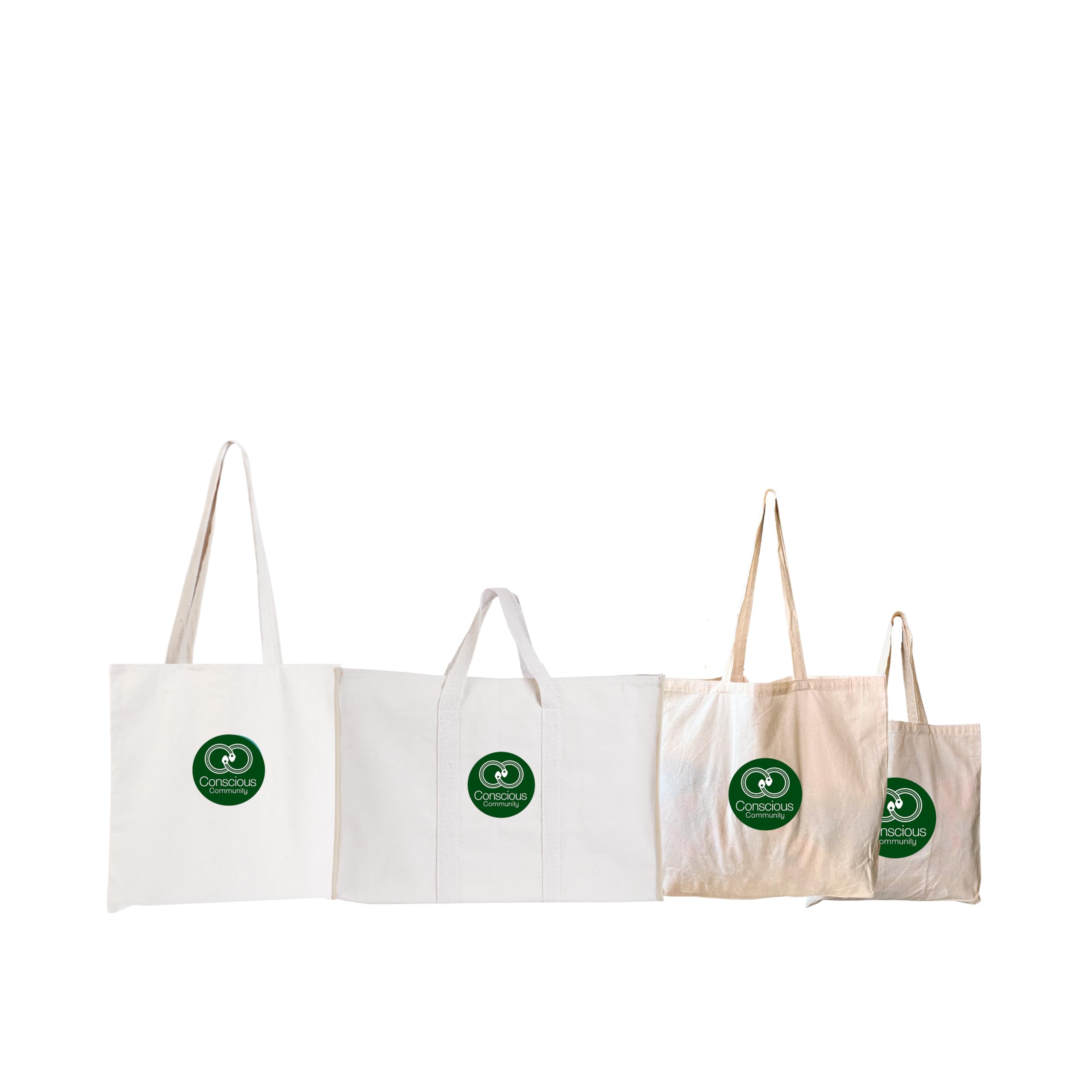 Conscious Community Tote Bag – Reusable Cotton Shopping & Grocery Bag with Sustainable, Washable, Multipurpose Bag Pack Of-4