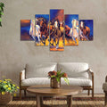 VIBECRAFTS Seven Horses Five Pieces Premium Canvas Wall Painting For Home|Office|Living Room|Gift (PTVC5Pcs1_5528)