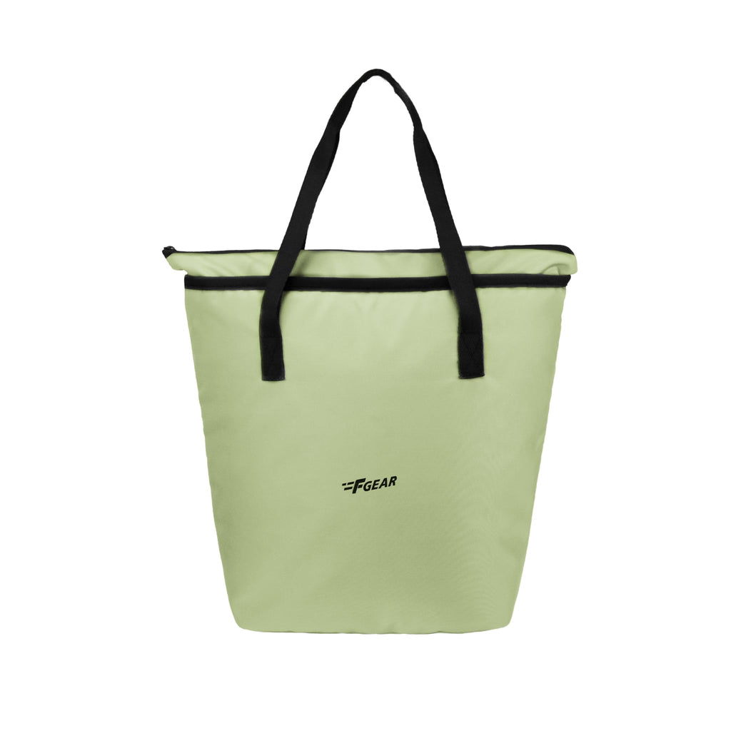 F Gear Flex Quite Green Tote Bag for Women|Handbag with 1 Spacious Compartment & Inside 2 Pockets|Zip Closure, Premium Finish|Lightweight & Durable|Shopping, Stylish Office, Travel, College Tote