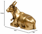 ARTVARKO Brass Sitting Nandi Cow Statue Shiva Bull for Pooja and Home Decoration Showpiece Décor Office Temple Gift 7.5 Inch.