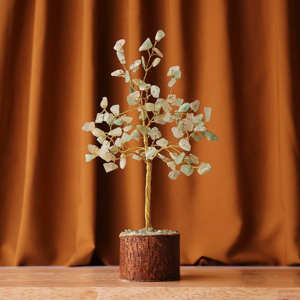 Shubhanjali Green Aventurine Crystal Tree with 100 Beads | Feng Shui Money Tree Bonsai Wire Showpiece for Home Decor | Gemstone Tree for Living Room, Office Desk, Study Table, Vastu & Gifting
