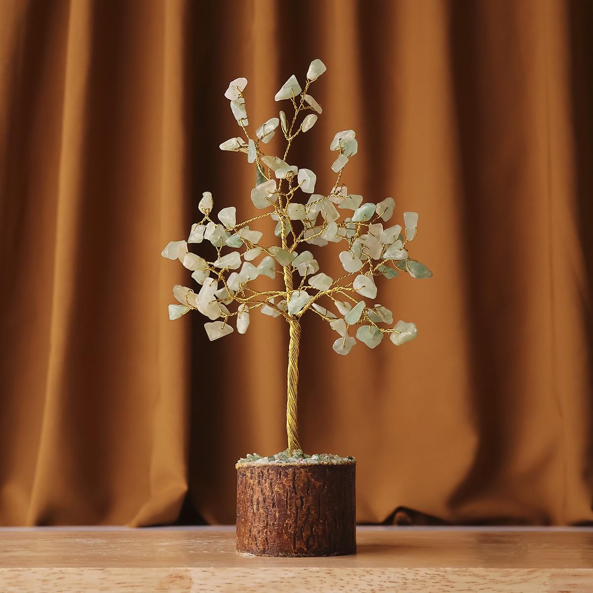 Shubhanjali Green Aventurine Crystal Tree with 100 Beads | Feng Shui Money Tree Bonsai Wire Showpiece for Home Decor | Gemstone Tree for Living Room, Office Desk, Study Table, Vastu & Gifting