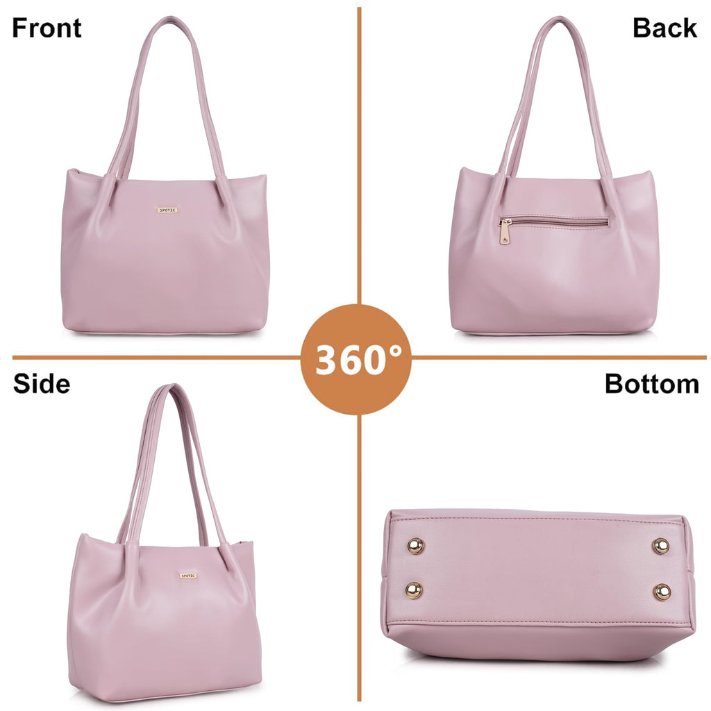 SPOTIC Synthetic Leather Premium Tote Handbag for Women – Elegant Large Shoulder Bag for Office, Work & Daily Use
