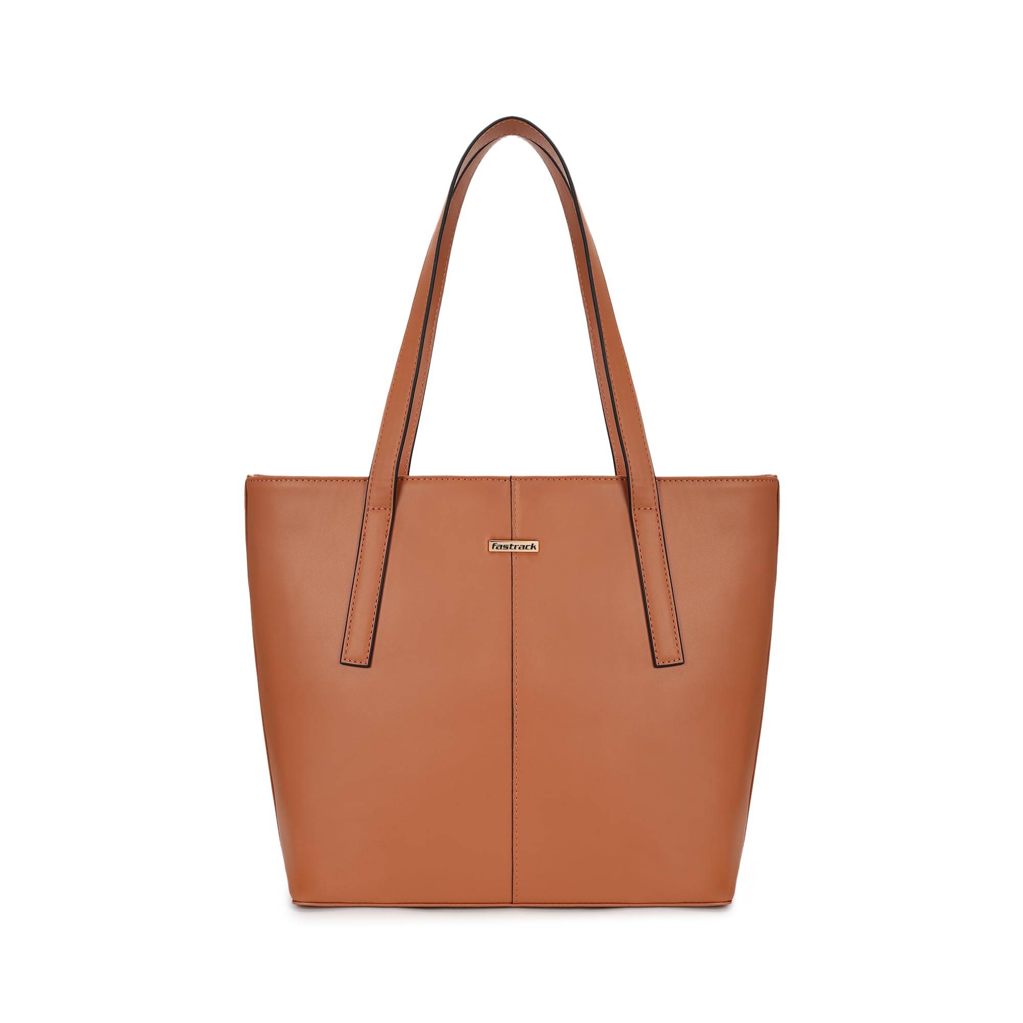 Fastrack Structured Solid Tote Bag for Women, Girls and Ladies with Top Zipper Closure | | Fits Upto 14 Laptop | Totes for Daily Office Use | Ladies Purse Handbag | Totes for Casual Carry