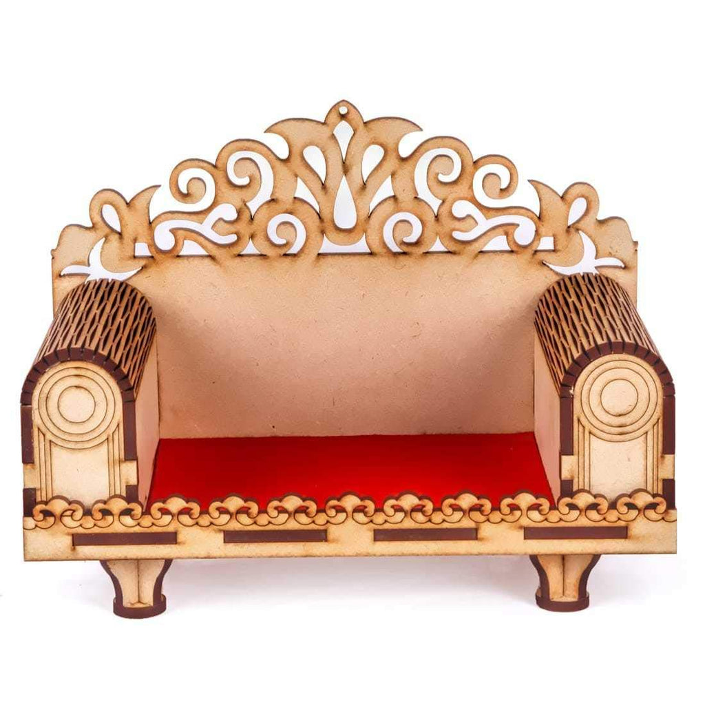 AIRIZ CRAFTSFY Wooden Singhasan Temple for God, Laddu Gopal Sinhasan for Pooja Mandir, Singhasan for Diwali, Durga Pooja, Navratri, Ganesh Chaturthi (Cream B)