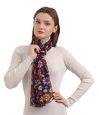 EH 100% Pure Mulberry Silk Scarf for Women, head scarf, neck scarf, hair scarf, digital printed long (22 X 72) (MC 26)
