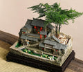 ROYAL FOUNTAIN Miniature Chinese Ancient Village House Model, Resin Figurine, 24x15x13 cm