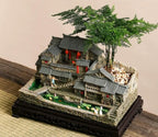 ROYAL FOUNTAIN Miniature Chinese Ancient Village House Model, Resin Figurine, 24x15x13 cm