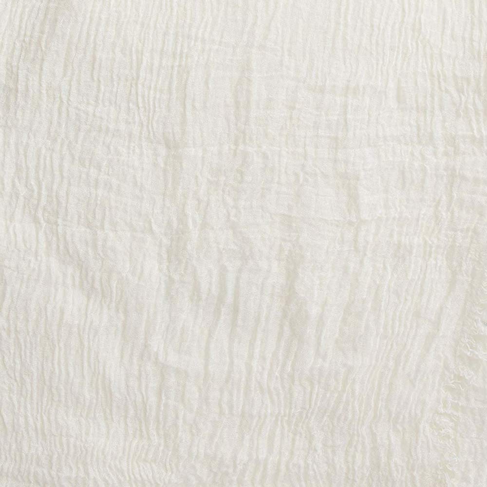 XRDSS Summer Cotton Blend Crinkle Vintage Soft Scarf with Fringed Edges 35 ¡Á 70 White