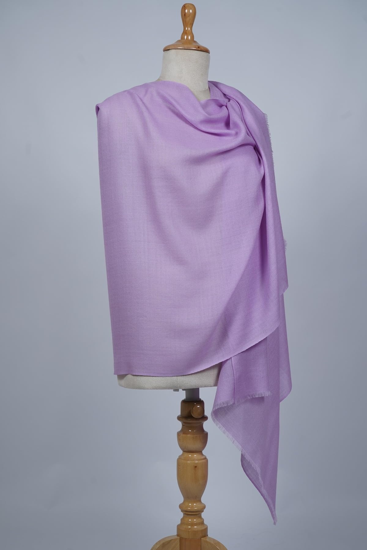VIC Cashmere Fine Wool Plain Hand-Dyed Stole – Soft, Lightweight Luxury Wrap | Size 70x200cm | VIC-CMS-PLHD04 (Purple)