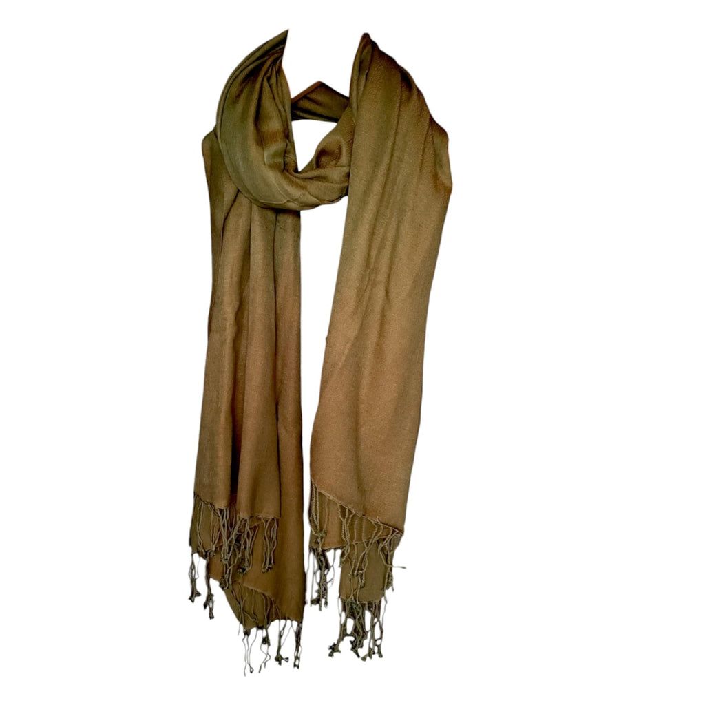 Graziemille Pure Pashmina For Women MILITARY GREEN XL