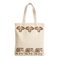 Neelkanth Imprint Eco-Friendly Hand Block Printed Elephant Border Cotton Canvas Tote Bag, Reusable Shopping & Daily Use Shoulder Handbag