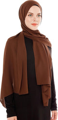 PREMIUM KOREAN GORGETTE HIJAB FOR WOMEN, GEORGETTE HIJAB SCARF FOR WOMEN 80 BY 180 CM (BURNT BROWN)