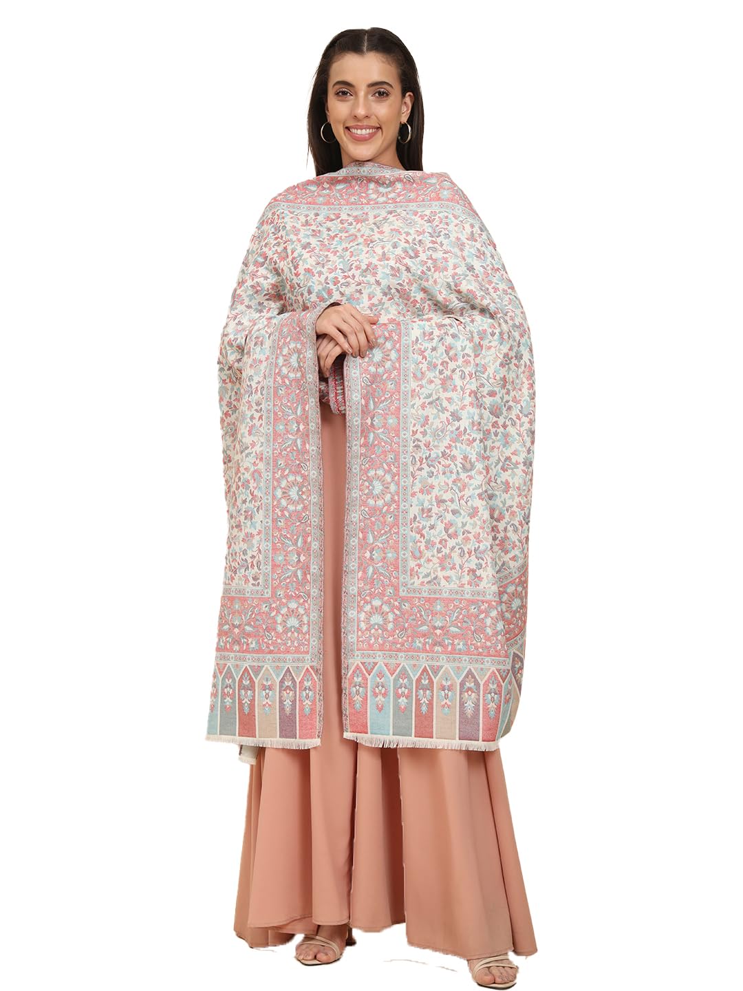 Pashmoda Women Dastaan Woven Design Jamawar Shawl (Size 101X203 CM)