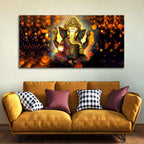VIBECRAFTS Canvas Paintings for Living Room Drawing Room Ganesha Canvas Wall Painting for Home|Office|Gift(PTVCH_2367NV)
