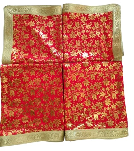 Lakshmi Maa Collection Rumala Sahib Double Set RED with beautiful gota (4 pec.)