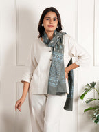 RAI SAHAB Printed Cotton Scarf for Women, Lightweight Soft Scarves Stoles for Summer & Winter(ST-91GREY10)