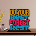 Artvibes Wooden Idols and Figurine Do Your Best and Forgot The Rest Motivational Quotes Table Decor for Office Desk Showpiece | Home Decoration Item | Living Room | Modern Gifting Items (Sp_1175N)